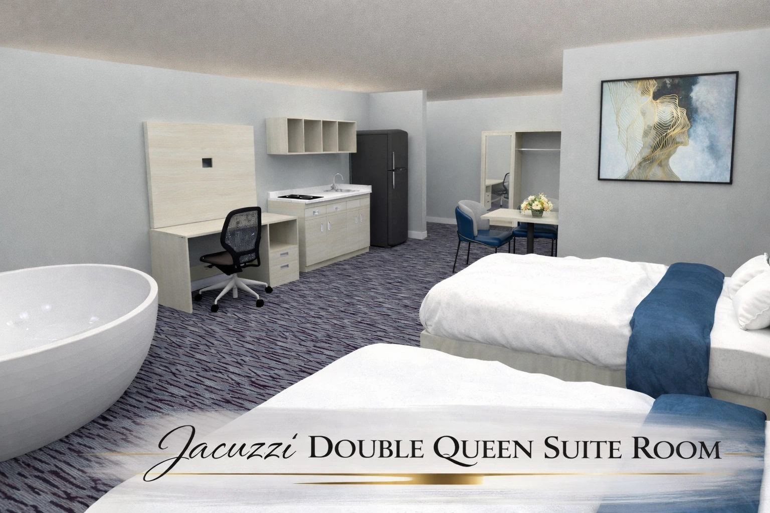 Jacuzzi Double Queen Suite — two beds and in-room jacuzzi Vernal Utah