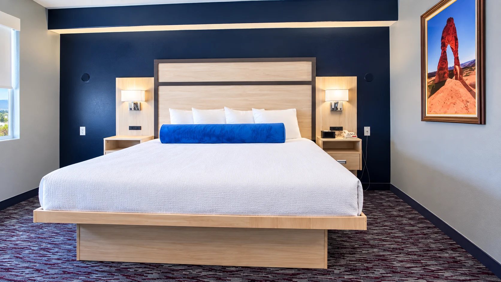 King bed with clear floor space in an accessible hotel room — Best Western Vernal Inn, Vernal Utah
